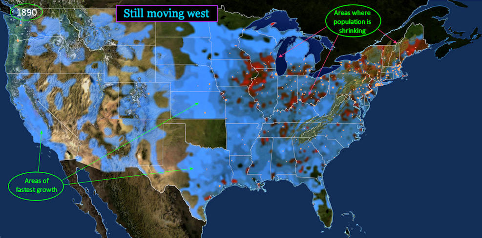 Westward movement, 1870-1890 map